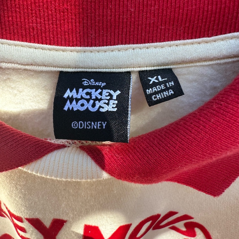 Disney Cream and Red Mickey Mouse Skiing Sweater - Picture 3 of 4
